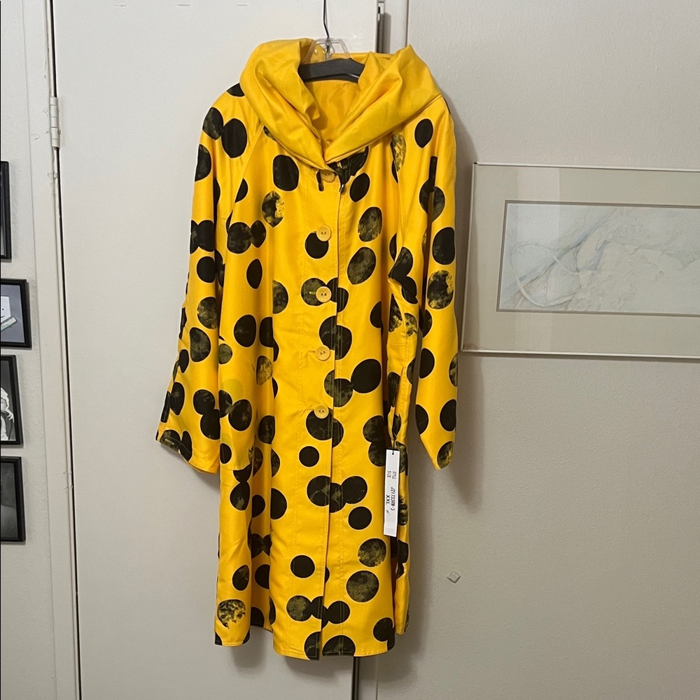Aria Yellow Polka Dot Coat